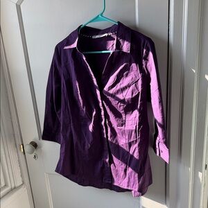 Lee Women's Rich Purple Button-Down Shirt